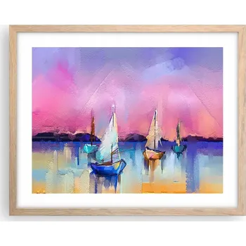 Obraz Obraz plakát na zeď v rámu světlý dub 50x40 krajina foto do obýváku