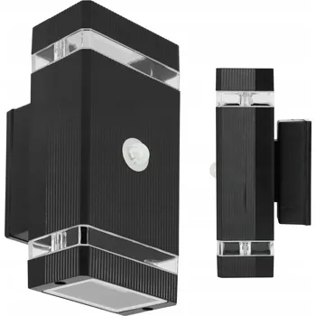 Nástěnné svítidlo Venkovní nástěnné svítidlo LED na fasádu, zahradní, 2xGU10, s PIR čidlem pohybu