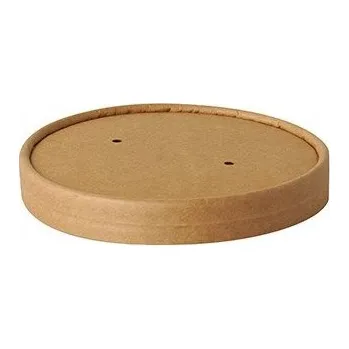 Jednorázové nádobí Víčko z organického papíru pro polévkový kelímek PapStar 2 5 kusů