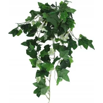 umělá květina Kytice listů s bílými květy, výška 80 cm, průměr 40 cm