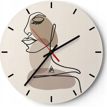 Hodiny Velké nástěnné hodiny 40x40 Abstrakce Skleněné hodiny Kulatý Tiché