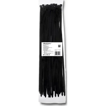 Stahovací páska Qoltec Stahovací pásky / stahovací pásky 7.2*400mm Nylon UV Černé 50 kusů!