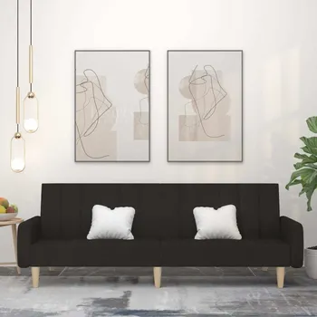 Pohovka vidaXL 2místná rozkládací pohovka textil [375855] Barva: Černá