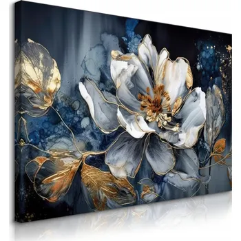 Obraz OBRAZ NA PLÁTNĚ DO LOŽNICE GLAMOUR STYL KVĚTINY AKVARELY ABSTRAKCE 90x60