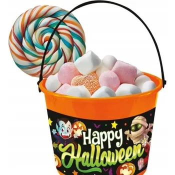 Party dekorace Kyblíček na bonbóny "Happy Halloween - Malé Příšerky", Guirca, 20 cm