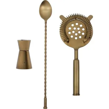 Příbor House Doctor, Barmanské potřeby Baar antik mosaz 3 díly - Formadore