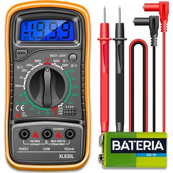 Multimetr Ruční multimetr XL830L LCD s měřením AC/DC, odporu a testem diod