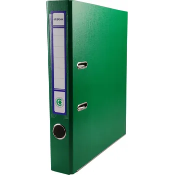 ZELENÝ pořadač s pákou kancelářský 2 kroužky A4 EKOBOX 50 mm