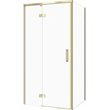 CERSANIT Hranatý sprchový kout LARGA zlatý, levý, 100x80 čiré sklo S601-469