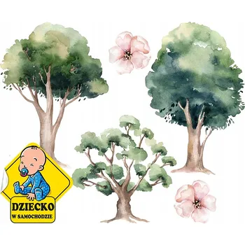 Obraz XXL Nálepky na zeď PASTELOVÉ STROMY 115x211