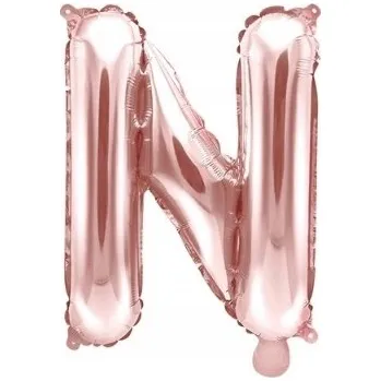 Balónek Fóliový balónek Písmeno "N" růžově zlaté, cca 40 cm