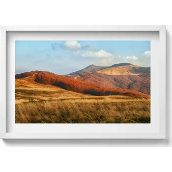 Obraz Dekorativní nástěnný obraz v rámu s grafikou: Horská krajina na podzim, 60x40 cm