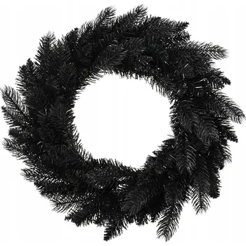 Věnec Ozdobný věnec na dveře černý 10 cm