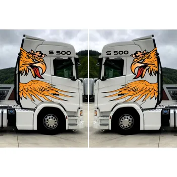 samolepka Samolepky Scania – barevné logo na kabinu tahače, návěs