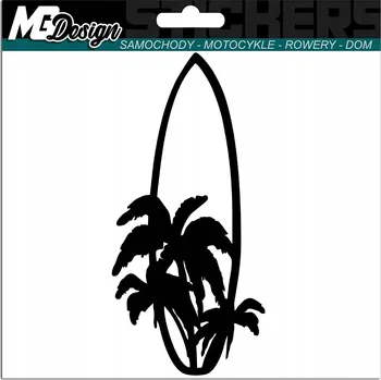 Samolepicí dekorace na vozidlo NÁLEPKA na auto SURF SURFING PRKNO PALMY 7x15