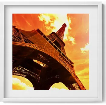 Obraz Dekorace obraz v rámu na zeď Eiffelova věž, pařížská atrakce 50x50 cm