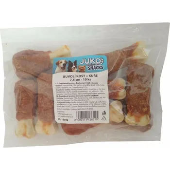 Pamlsek pro psa JUKO petfood s.r.o. Kost buvolí s kuřecím masem JUKO Snacks 7,5 cm (10 ks)