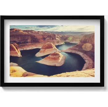 Obraz Elegantní obraz do obývacího pokoje v černém rámu Jezero Powel lake USA 60x40 cm