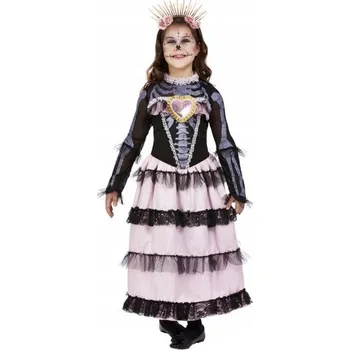 Karnevalový kostým KOSTÝM SENIORITA PASTEL RŮŽOVÝ LOS MUERTOS 128