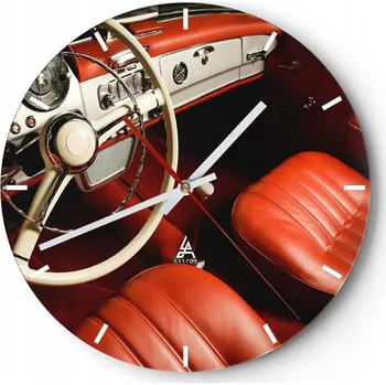Hodiny Nástěnné hodiny do kuchyně 30x30 Auto Skleněné hodiny do obýváku Loft Tiché
