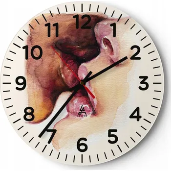 Hodiny Nástěnné hodiny do obýváku 40x40 Abstrakce Kulatý Skleněné hodiny Loft Tiché