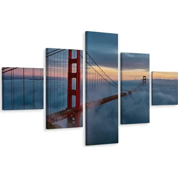 Obraz Vícedílný obraz MOST Golden Gate v mlze 3D 150x90