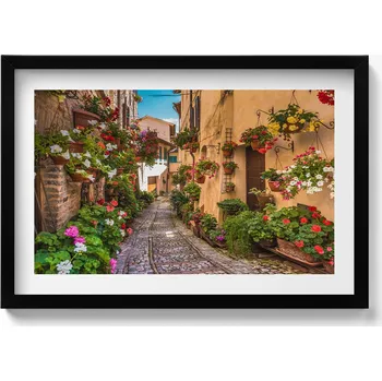 Obraz Dekorativní obraz v rámu na zeď Květinová ulice ve městě Umbrie 60x40 cm