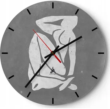 Hodiny Velké nástěnné hodiny na zeď 40x40 Minimalistické skleněné hodiny Kulatý Tiché