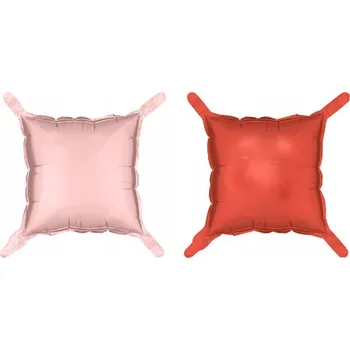 Balónek Foliový balónek PartyDeco oboustranná pneumatika čtverec růžovo-červený