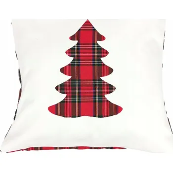 Povlak na polštářek Povlak na polštář Ecru Vánoční Stromek Červená Kostka Zelená