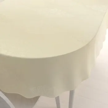ubrus Teflonový oválný ubrus TF-104 Světle vanilkový zámecký vzor 100x140 cm