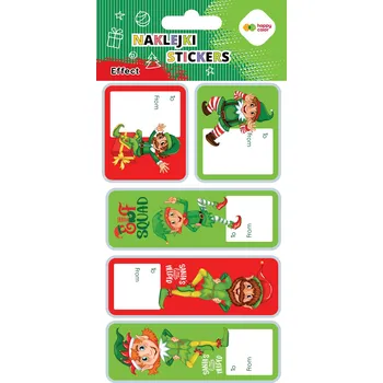 samolepka Samolepky Xmas EFFECT - Štítky Elfů Happy Color