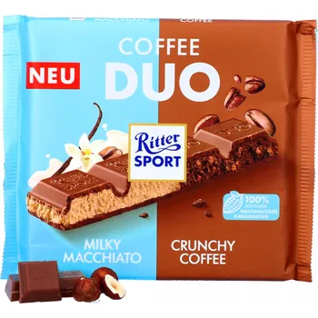 Čokoláda Ritter Sport Coffee Duo mléčná Čokoláda káva 218g