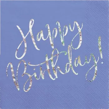 Papírový ubrousek Ubrousky Happy Birthday, tmavě modré, 20 ks