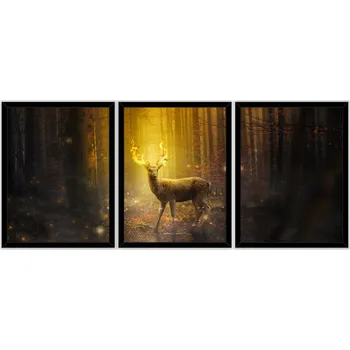 Obraz Obraz v černém rámu moderní plakáty velký les