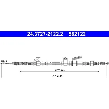 Brzdový systém Tažné lanko, parkovací brzda ATE 24.3727-2122.2