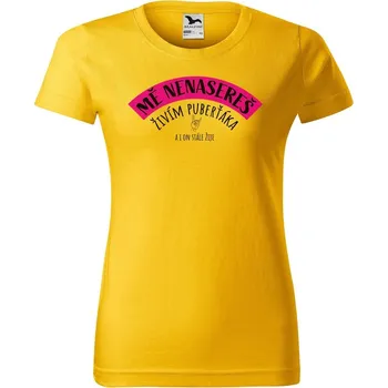 Dámské oblečení DOBRÝ TRIKO Vtipné dámské tričko s potiskem Mě nenasereš Barva: Žlutá, Velikost: L