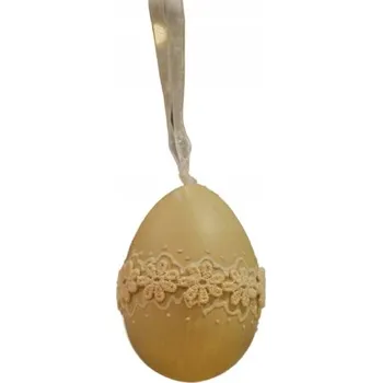 Velikonoční dekorace VAJÍČKO VAJÍČKO S KVĚTINAMI, BÉŽOVÉ