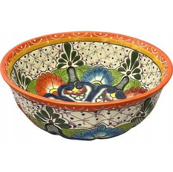 Mexická keramická salátová mísa Vzorovaná mísa s reliéfem 29 cm - Salcero