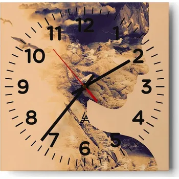 Hodiny Kuchyňské nástěnné hodiny 30x30 Abstrakce Skleněné hodiny do obýváku Moderní Tiché