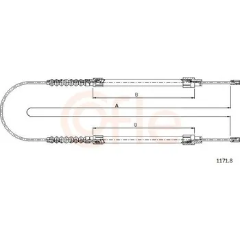 Brzdový systém Tažné lanko, parkovací brzda COFLE 1171.8
