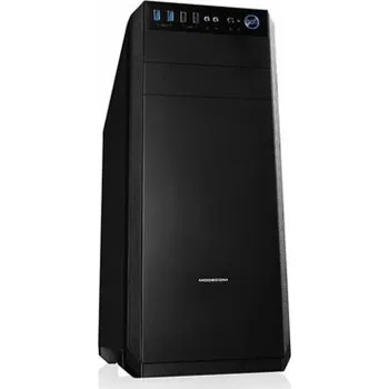 PC skříň Modecom PC herní skříň OBERON PRO LE BLACK MIDI, 2x USB 3.0, 2x USB 2.0, audio HD, černá, bez zdroje