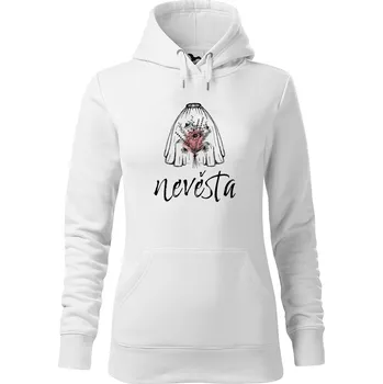 Dámská mikina DOBRÝ TRIKO Dámská mikina s potiskem Nevěsta kytice Velikost dámské mikiny: S, Barva: Bílá