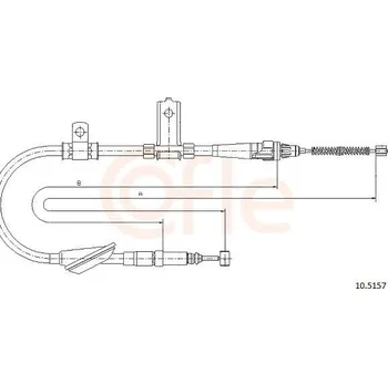 Brzdový systém Tažné lanko, parkovací brzda COFLE 10.5157