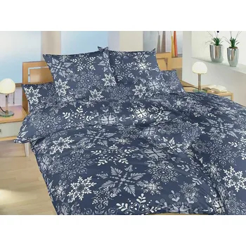 Bavlněné povlečení - Snowflakes tm. modré - na zip