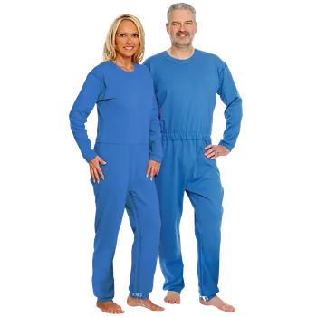 Zdravotnický oděv Overal se zipy v rozkroku i na zádech [4.688] - 059 - chrpová modř / M / dl. rukáv