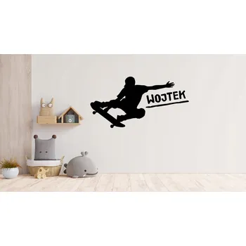 Samolepící dekorace Samolepka na zeď skateboard jméno dítěte dekorace