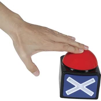 Karnevalový doplněk Tlačítko "X" svítící, se zvuky 10x8 cm