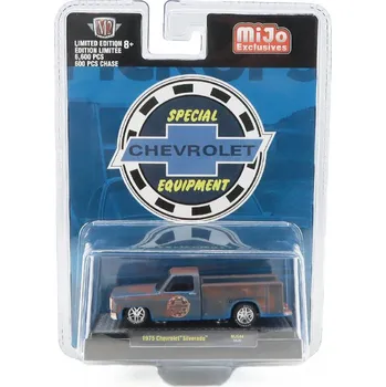 autíčko Chevrolet Silverado 1975 rezavý 1:64 - M2 Machines Chevrolet Silverado Weathered - kovový model auta 1/64