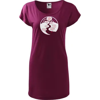 Dámské tričko DOBRÝ TRIKO Dámské tričko/šaty s potiskem Na řece Velikost: M, Barva: Fuksiová